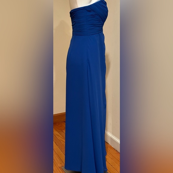 Bill Levkoff  Blue Wedding Evening Cocktail Party Maxi Strapless Dress S… - Picture 6 of 15